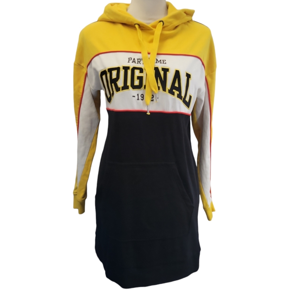 Divided by H&M Yellow & Black Sweatshirt Dress Size 0